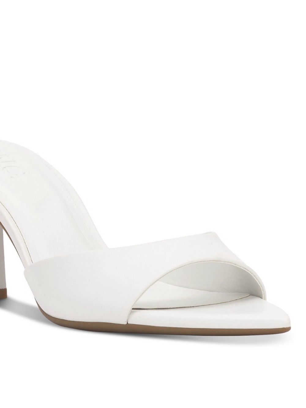 INC International Concepts White Open-Toe Slip-On Mule Heels